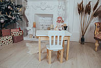 Дитячий столик і стільчик білий. Столик із шухлядою для олівців і розмальовок, фото 6
