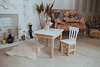 Дитячий столик і стільчик білий. Столик із шухлядою для олівців і розмальовок, фото 9