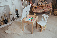 Білий столик і стільчик дитячий із шухлядою. Білосніжний дитячий столик, фото 8