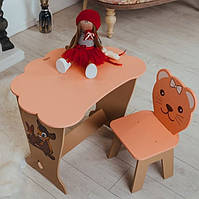 Дитячий стіл! Стіл-парта з дерева класична та стільчик. На Подарунок! Підійде для навчання, малювання, гри