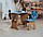 Дитячий столик і стільчик із дерева. Кришка хмарка для дитини, блакитний колір, фото 4