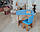 Дитячий столик і стільчик із дерева. Кришка хмарка для дитини, блакитний колір, фото 10