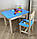 Дитячий стіл! Стіл-парта з дерева класична та стільчик. На Подарок! Підійде для навчання, малювання, гри, фото 2
