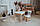 Білий дерев'яний столик і стільчик дитячий із шухлядою. Білосніжний дитячий столик для занять, ігор, їжі, фото 4