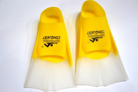 Ласти для плавання в басейні Sprinter короткий жовтий силікон size 33-35