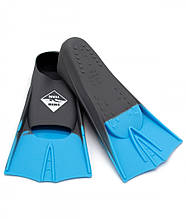 Ласти для плавання у басейні Sprinter короткі силікон сірий/голубий