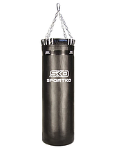Боксерський мішок Sportko Олімпійський h-110 см <unk> — 35 см вага 45 кг із кільцем і ланцюгами шкіра чорний