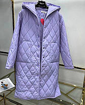 Подовжена жіноча стьобана куртка фісташкова  ⁇  42,44,46 розміри, фото 2