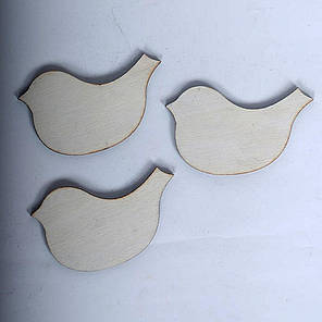 Дерев'яна заготовка магніт "Пташка" 4,5 х 8 см. для декупажу під декорування. для розпису, фото 2