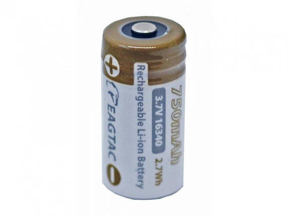 Акумулятор EagTac Protected 16340/CR123 — 750 mAh 4.5A літій-іонний (Li-Ion), фото 1