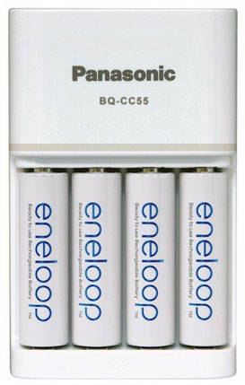 Зарядний пристрій Panasonic BQ-CC55+BK-3MCCE (K-KJ55MCC40E) AA/AAA +4 акумулятора, фото 3