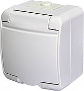 Розетка 1-на з З/К (Schuko) зовнішнього монтажу ETI RHE-1s 250V AC IP54 4668015