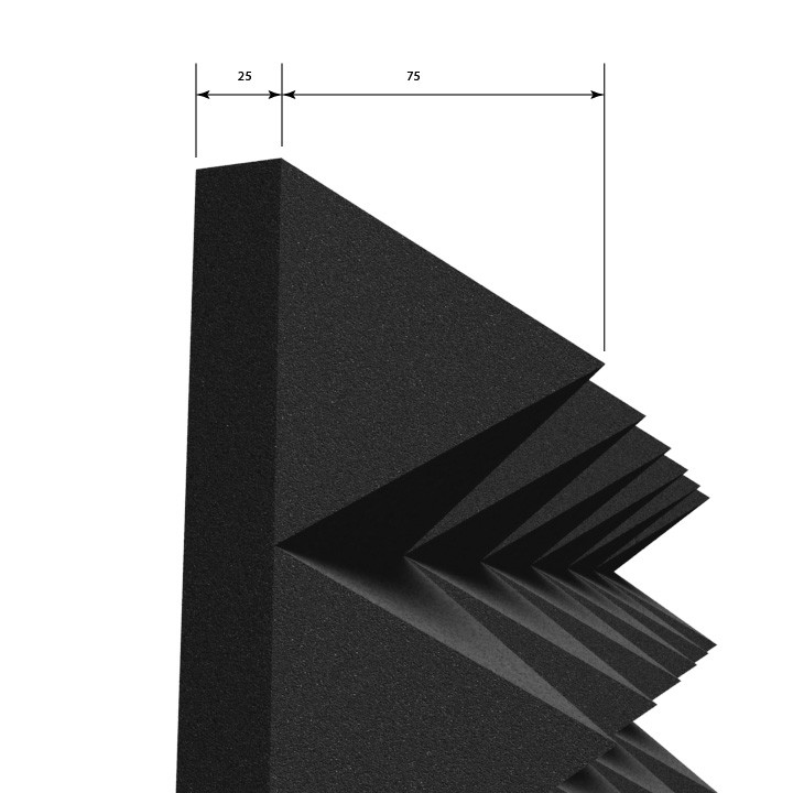 Панель Пирамида 600х600х100 мм из негорючего акустического поролона EchoFom Brilliance, бордовый - фото 4 - id-p1683474326