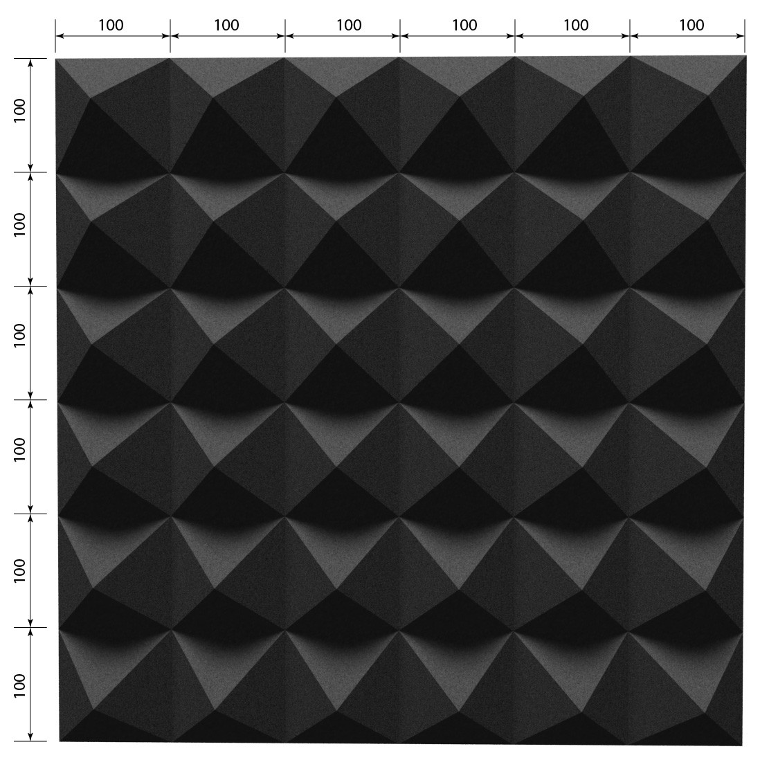 Панель Пирамида 600х600х100 мм из негорючего акустического поролона EchoFom Brilliance, бордовый - фото 5 - id-p1683474326