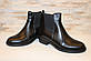 Ботильйони жіночі чорні натуральна шкіра на невеликому каблуці Д640, фото 3