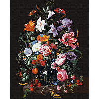 Картина по номерам "Ваза с цветами и ягодами" ©Jan Davidsz. de Heem Идейка KHO3208 40х50 см, World-of-Toys