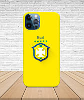 Матовый Чехол iPhone 13 Mini Флаг Бразилии с принтом