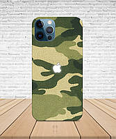 Матовый Чехол iPhone 13 Apple Зеленый камуфляж с принтом