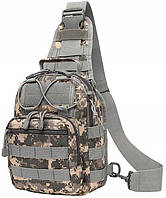 Тактическая сумка - рюкзак PIXEL карман для бутылки. Военная Сумка на плечо. Штурмовой наплечный рюкзак.