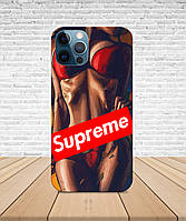 Матовый Чехол iPhone 13 pro max В стиле Supreme с принтом