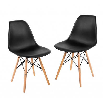 Крісло для кухні на ніжках Bonro В-173 FULL KD чорне (2 шт), фото 2