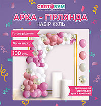Арка-гірлянда з повітряних куль рожева