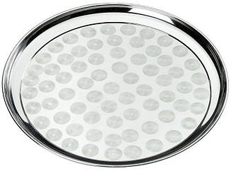 Таця Empire кругла Ø30 см, металевий круговим матовим декором, фото 2