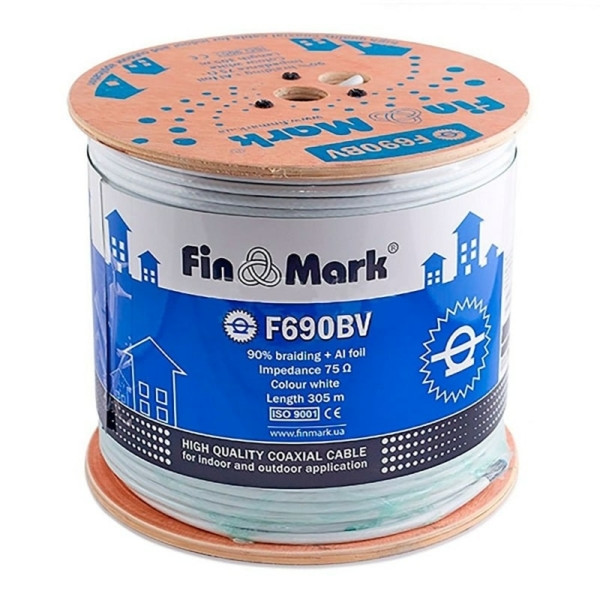 Коаксіальний кабель FinMark F 690 BV 305 м біметал white
