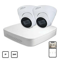 Комплект IP видеонаблюдения Dahua IP KIT 2x2MP INDOOR