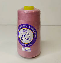 Нитки пудра KIWI col.153 швейні N40 великі бобіни 4000 ярдів пудрового кольору для ручного та машинного шиття