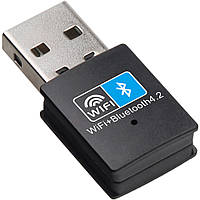 Зовнішній мережевий адаптер 2в1: WiFi + Bluetooth, з USB підключенням Addap UWA-03 | 2,4 ГГц, 150 Мбіт/с