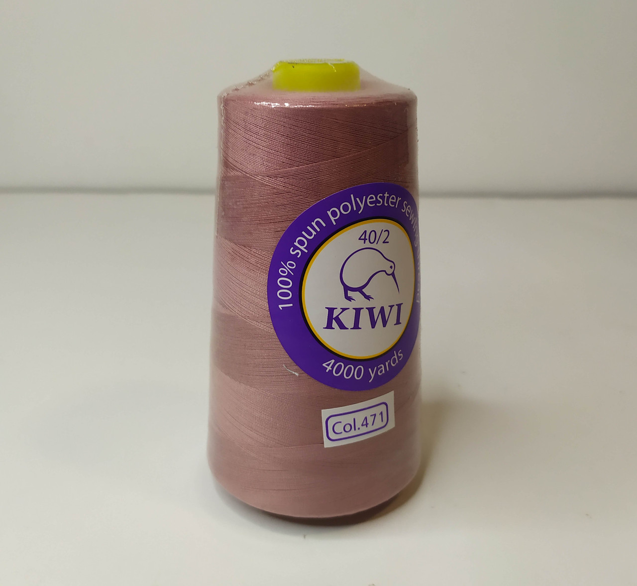 Нитки темна пудра KIWI col.471 швейні N40 великі бобіни 4000 ярдів пудрового для ручного та машинного шиття
