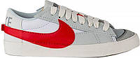 Кроссовки баскетбольные Nike BLAZER LOW 77 JUMBO серо-бело-красные DQ8769-100