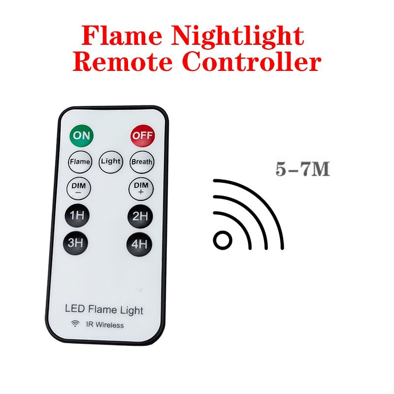 Светильник светодиодный c эффектом пламени Led Flame Light лампа-ночник на батарейках с пультом (NS) - фото 5 - id-p1683580217