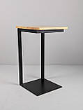 Чорний придиванний столик "CHILL" з масиву дерева та металу, фото 2