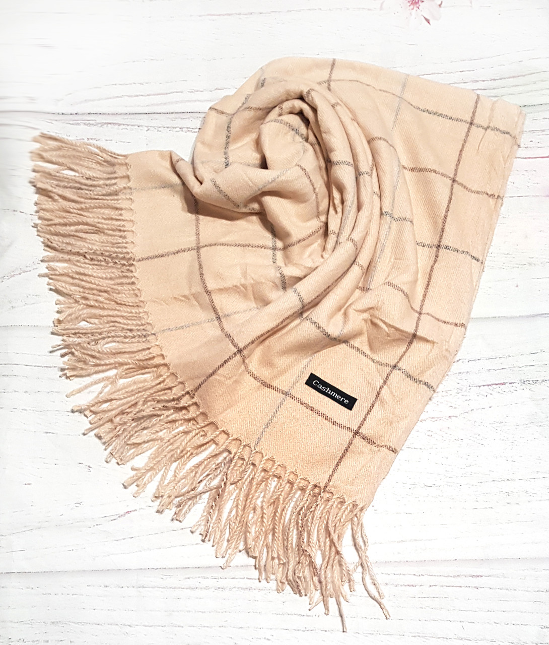 Хустка кашемірова моднатепла в клітинку Нормана, фото 1