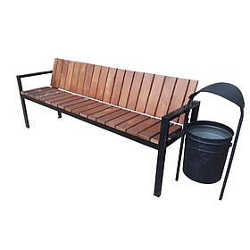 Дубова лава з металевими ніжками "Рим"