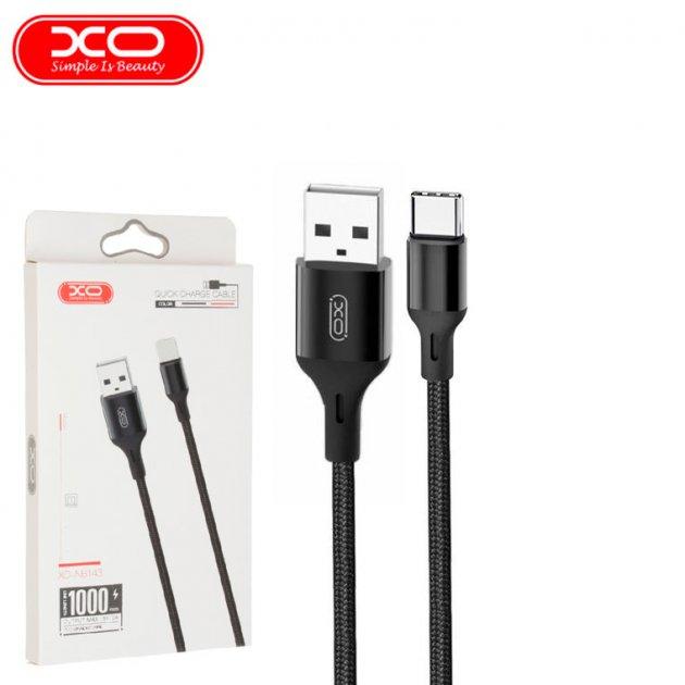 Кабель USB XO NB143 Type-C 2м, Чорний