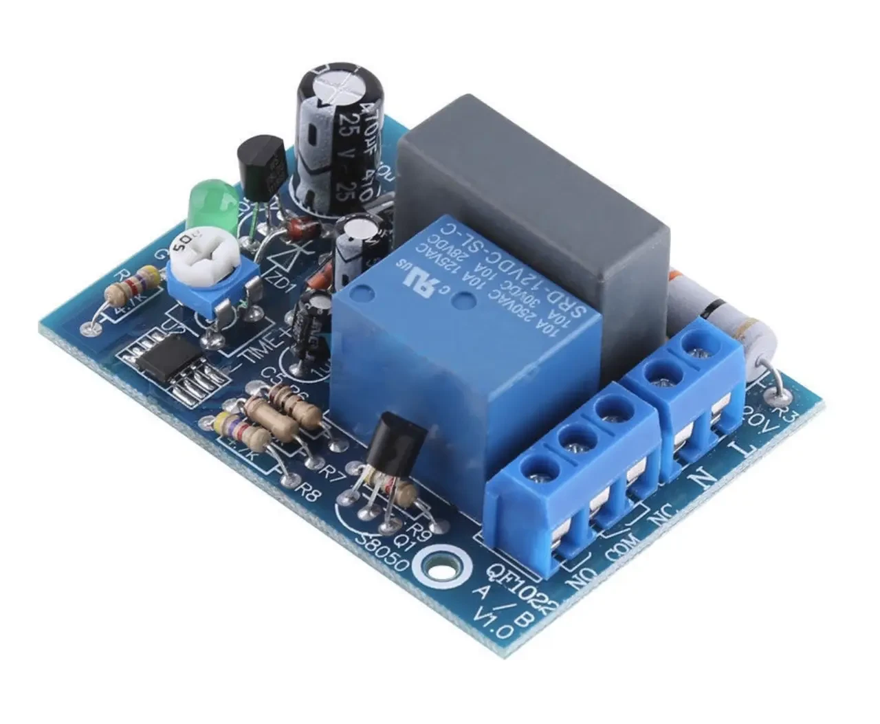 Релейний модуль затримки увімкнення/вимкнення 220 В 10 А Реле часу, таймер 0-10 хвилин, фото 1