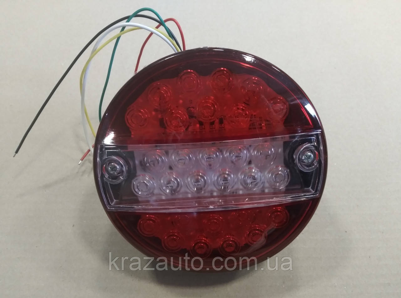 Ліхтар задній круглий LED (червоно-білий) з покажчиком повороту (TEMPEST) TP 97-27-94, фото 1