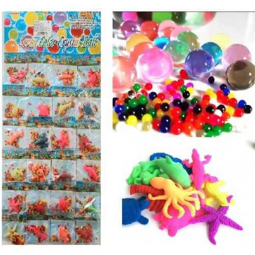 Зрощені кульки (ціна за 20 пакетиків) Орбізи + Тварини Морські мешканці на листі розмір 20*42 см.