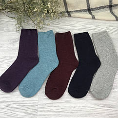 Жіночі зимові шкарпетки із вовни ангорського кролика р.36-42 (упаковка 5шт) різні кольори