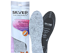 Устілки для взуття Silver Felt Insole з повстю, універсальні, осінь-зима, розмір 33-45