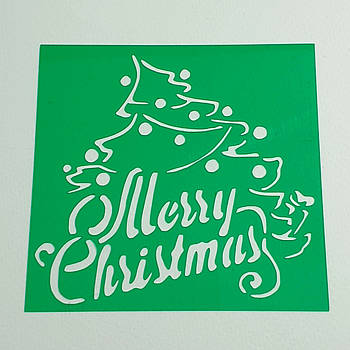 Трафарет Новорічний Merry Christmas 9.5х9.5 см
