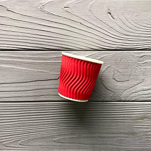 Стакан гофрований червоний 110 мл TGR110 (20шт/уп|800шт/ящ)