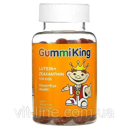 GummiKing лютеїн + зеаксантин для дітей манго 60 жувальних таблеток, фото 2