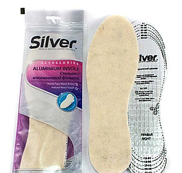 Устілки для взуття Silver Aluminium Insole, універсальні, зима, розмір 33-45