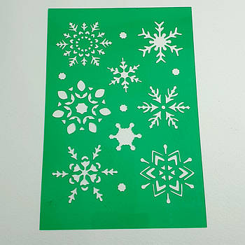Трафарет Сніжинки No2 9.5х14.5 см