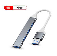 USB хаб / концентратор OEM UH05, хаб 4в1: 3 x USB 2.0, 1 x USB 3.0 Grey