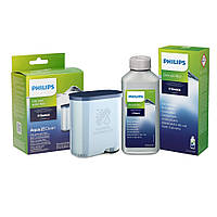 Фільтр для води та проти накипу Philips AquaClean CA6903/10, засіб від накипу Philips Decalcifier CA6700/10